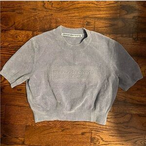 Alexander Wang Light Gray Ribbed Top